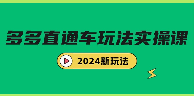 多多直通车玩法实战课，2024新玩法（7节课）