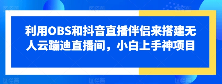 小白上手神项目利用OBS和抖音直播伴侣来搭建无人云蹦迪直播间，