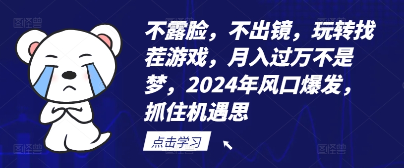 不露脸，不出镜，玩转找茬游戏，月入过万不是梦，2024年风口爆发，抓住机遇