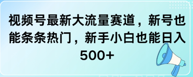 视频号最新大流量赛道，新号也能条条热门，新手小白也能日入5张